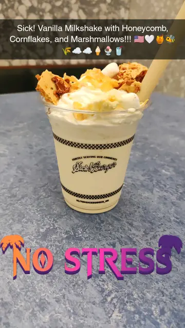 Sick! Vanilla Milkshake with Honeycomb, Cornflakes, and Marshmallows!!! 🇺🇸🤍🍯🐝🌾☁️☁️🍦🍨🥤