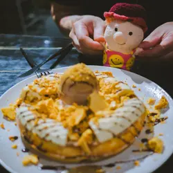 焦糖脆脆香蕉吉士窩夫