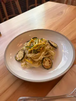 Zucchini and Mint (v): Lemon, garlic, parmesan with fettuccine 
