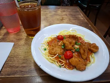 一口鸡，拿破仑意粉+冻柠茶