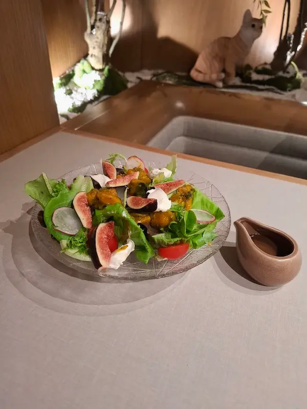 燒日本南瓜無花果瑞可塔芝士 配 蜜糖黑醋汁