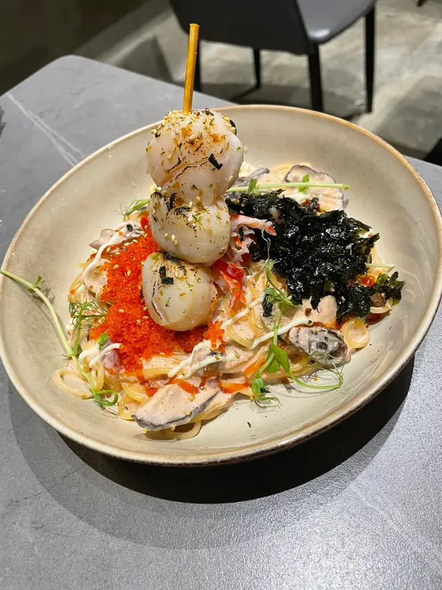 明太子掛滿每一條意粉，大滿足😌