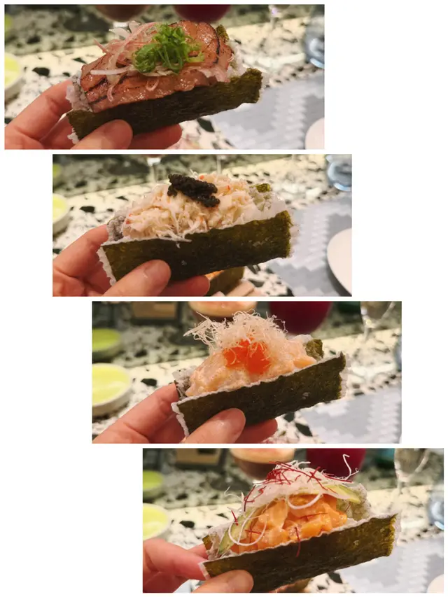 +ADD ON: Maki Taco
1️⃣Chargrilled Otoro (+$118)
2️⃣Hokkaido Scallop (+$88)
3️⃣Matsuba Crab (+$68)
4️⃣Spicy Diced Salmon (+$48)