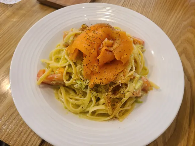 煙三文魚牛油果醬意粉