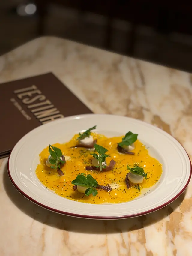 Blood Orange Carpaccio, Whipped Ricotta, Sicilian Anchovies & Fennel