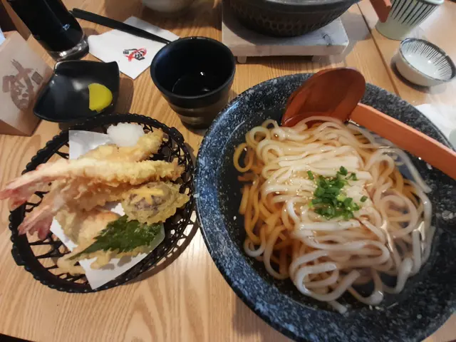 雜錦天婦羅定食，熱烏冬